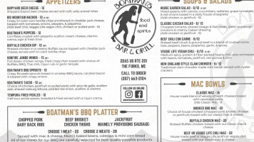 Boatman's And Grill menu