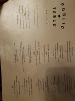 Public Table menu