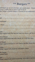 Yellow River Saloon And Eatery menu