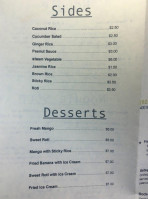 Andaman Thai menu