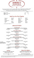 Dominic's Pizza menu