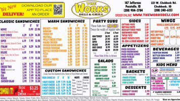 The Works Deli Grill menu