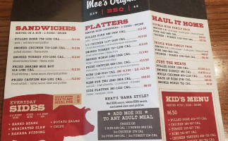 Moe's Original Bbq menu