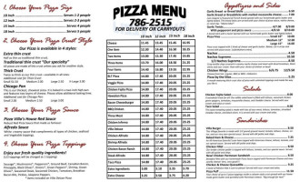 Pizza Villa West Salem menu