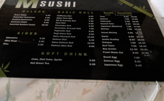 M Sushi menu
