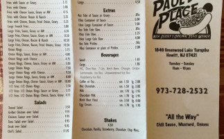 Paul's Place menu