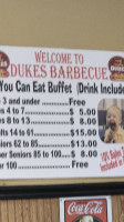 Dukes Barbecue menu