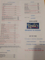Kozeta's menu
