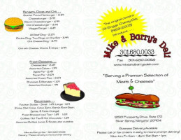 Mike Barry's Deli menu