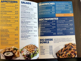 Big Greek Cafe menu