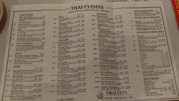 Thai City menu