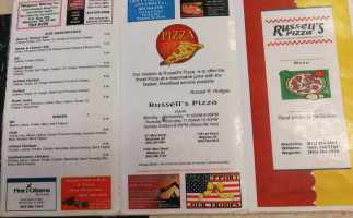 Russell's Pizza menu