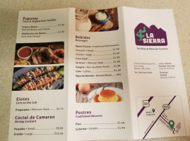 La Sierra menu
