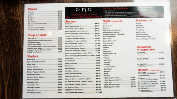 Ono Sushi menu
