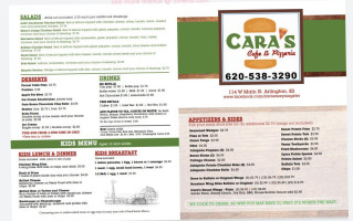 Caras Cafe And Pizzeria menu