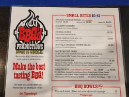 Bbq'd Productions menu
