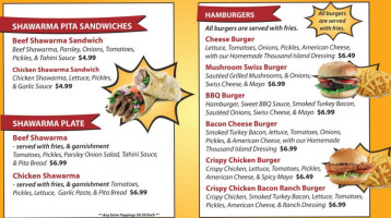 Onestop Shawarma Grill menu