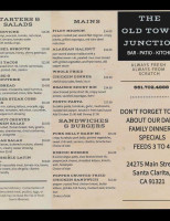 The Old Town Junction menu