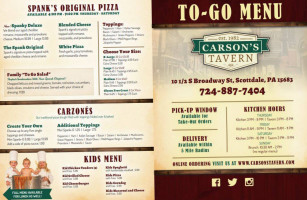 Carson's Tavern menu