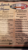 Rochetto's Pizzeria menu