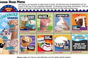 Ben Jerry's menu