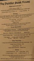 Peddler Steak House menu