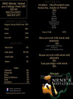 Nenes Resturant menu