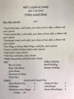 Bill's Catfish Steaks menu