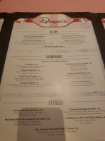 Draper's menu