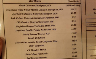 Walker's Wine And Brew House menu