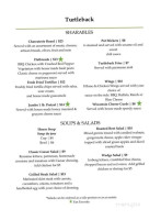 Turtle Back Golf Dining menu