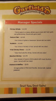 Garfield's Pub menu