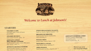 Johnsons Seafood Steak menu