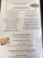 Sal Teresa's Mexican menu
