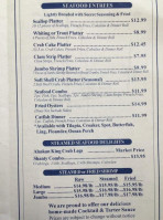 Shanty Seafood menu