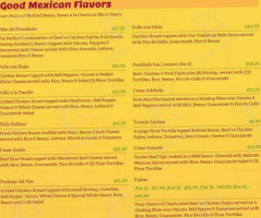 Casa Medina Mexican menu