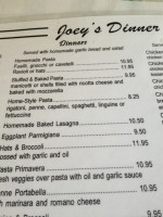 Joey’s 307 menu