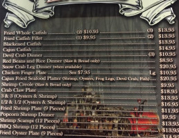 Cajun's Seafood Grill menu