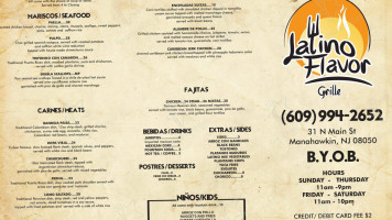 Latino Flavor Grille menu