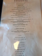 Wistaria Restaurant Bar menu