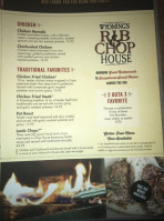 Wyoming Rib and Chop House menu