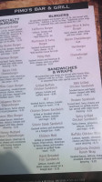 Pimo’s And Grill. menu