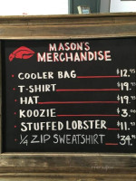 Mason's Famous Lobster Rolls menu