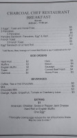 Charcoal Chef menu