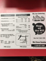 Hogs On The Hill menu