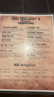 Doc Holliday's Roadhouse menu