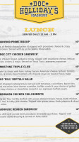Doc Holliday's Roadhouse menu