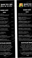 Route 20 Bar & Grille menu