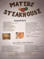 Mater'z Steak House menu