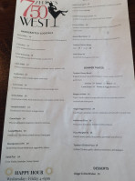 Zelda's 750 West menu